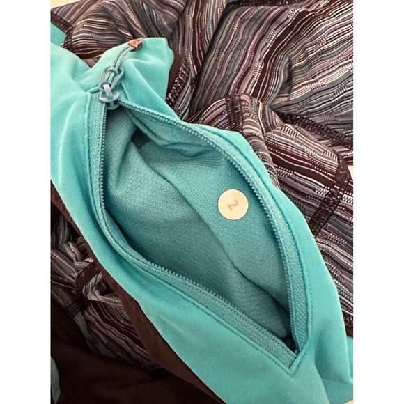 Lululemon Pace Rival Crop Space Dye Twist Naval Peacock Blue Leggings Size 2 - Picture 6 of 9